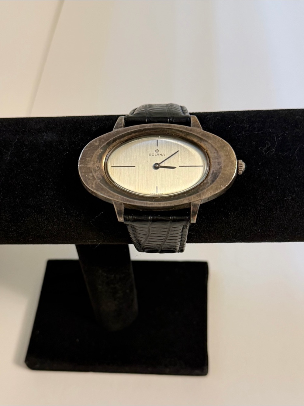 Vintage Golana Swiss Made Sterling Silver Manual Wind Modernist Watch